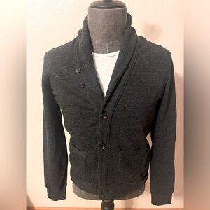 Polo shawl cotton jersey sweater..NWT..black gray